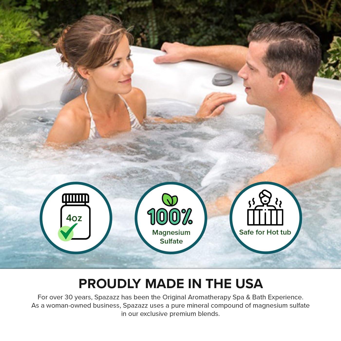 SPAZAZZ Spazazz Hot Tub Aromatherapy Memories Collection Bath Salts Set Four-4 Oz Pack - Love, Holiday, Celebrate, Gather - Spazazz Hot Tub Crystals and Bath Salts are Oil-Free & Safe for All Spas