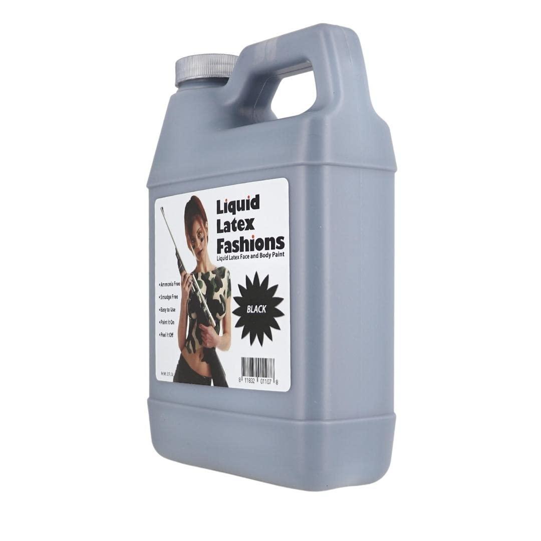 Liquid Latex Fashions Black 32 Oz - Liquid Latex Body Paint, Ammonia Free No Odor, Easy On and Off, Cosplay Makeup, Creates Professional Monster, Zombie Arts