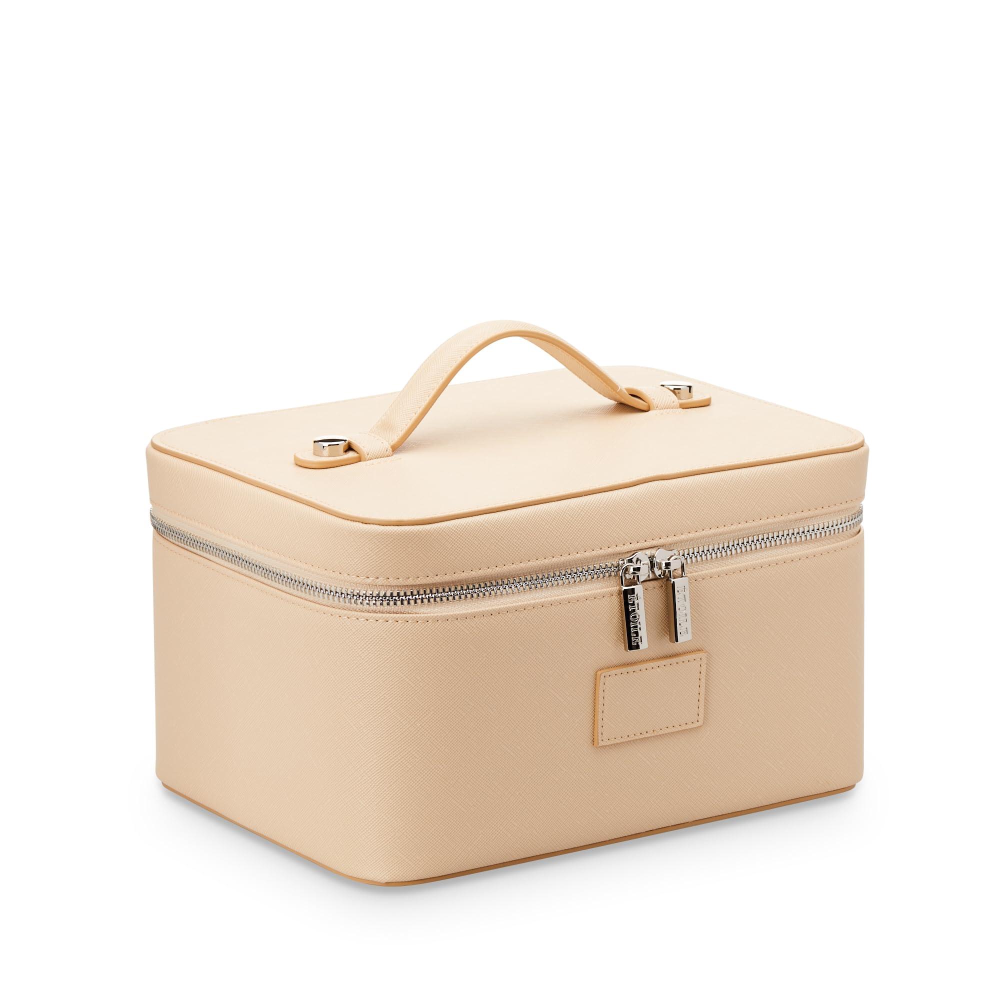 ETOILE ETOILE - Vanity Case Beige - Stylish Travel Makeup Bag Organizer with Dividers