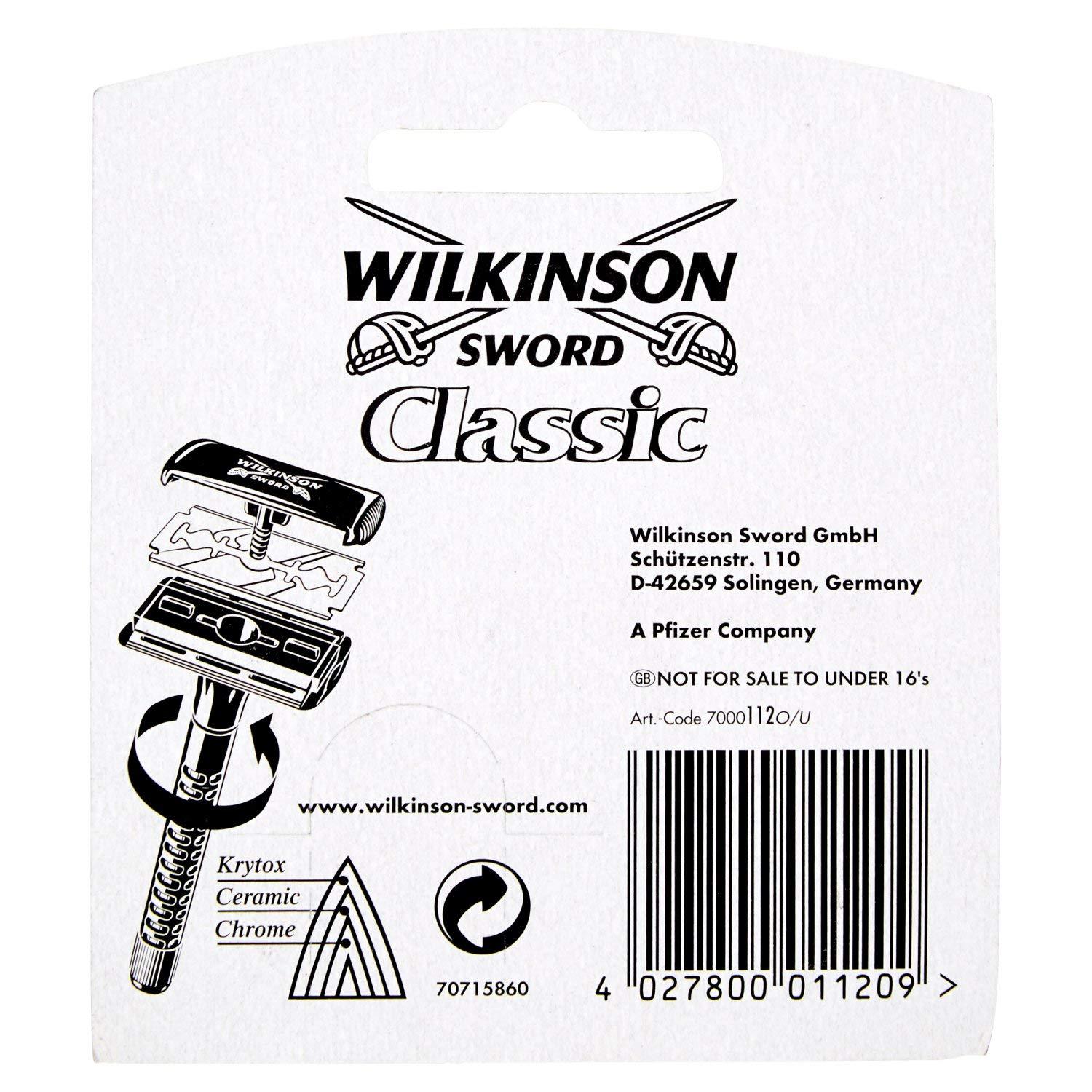 Wilkinson Wilkinson Sword Classic Double Edge Razor Blades, 5 Per Pack (1-Pack)