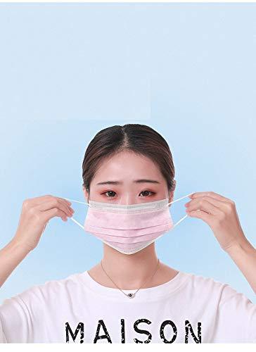 HINCINK HINCINK 1000 Pcs Bulk Disposable Face Mask, Thick 3-Layers Breathable Facial Mask (pink 1000pcs)