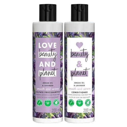 Generic Lo.ve Bea.uty & Pla.net Argan & Lavender Anti Frizz Combo with Sulfate free Shampoo & Conditioner