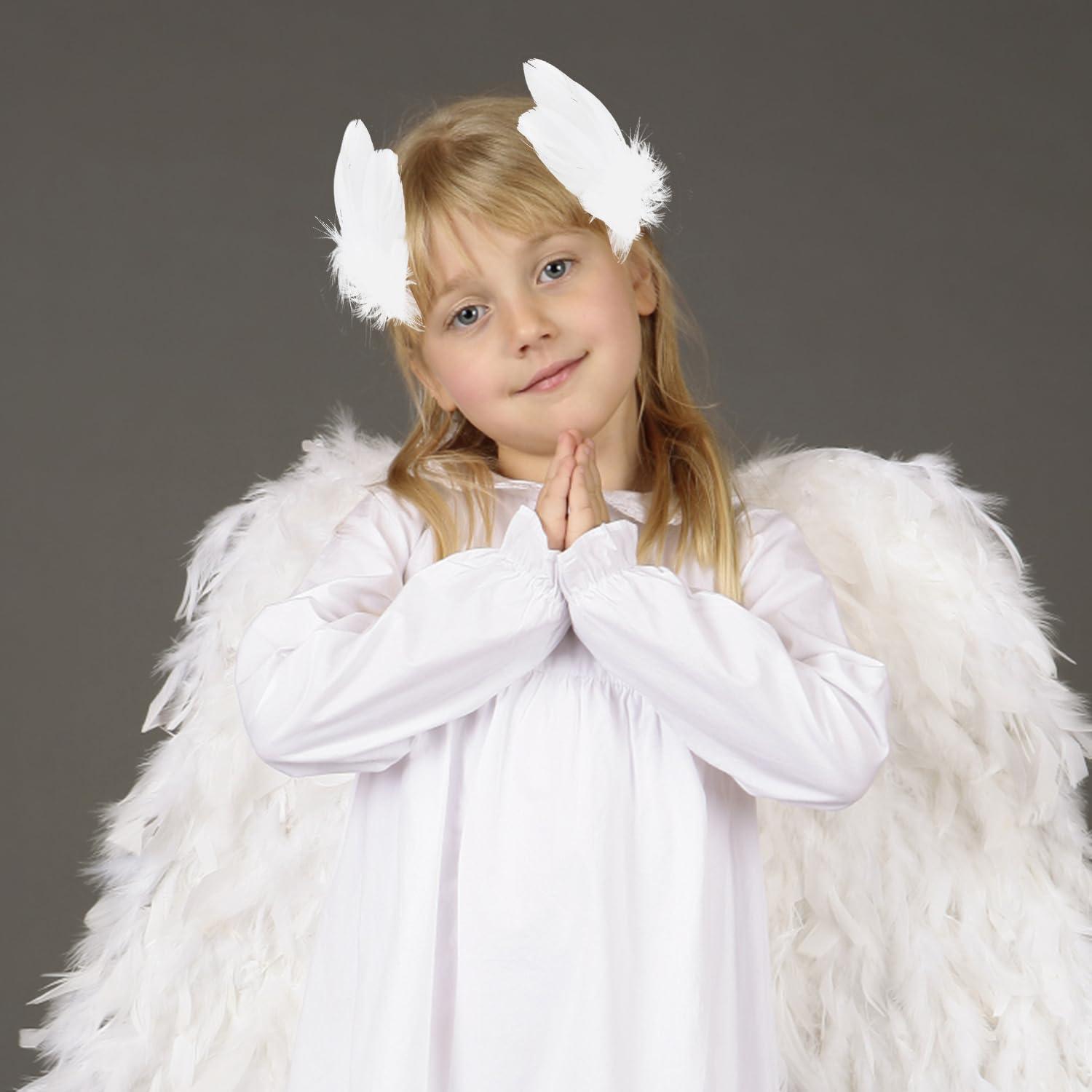 XIHIRCD 2PCS Feather Hair Clips Swan for Women Girls, 6.3\" White Pearl Ostrich Feather Hair Clip White Feather Hairpins Barrette Accessories Headpieces for Wedding Bridal Shower Birthday Stage Performance