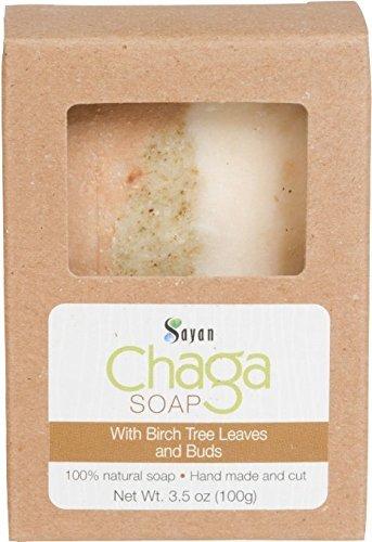 Sayan Sayan Siberian Chaga Mushroom Soap with Birch Tree Leaves and Buds - All Natural and Hand Made (3.5 oz)