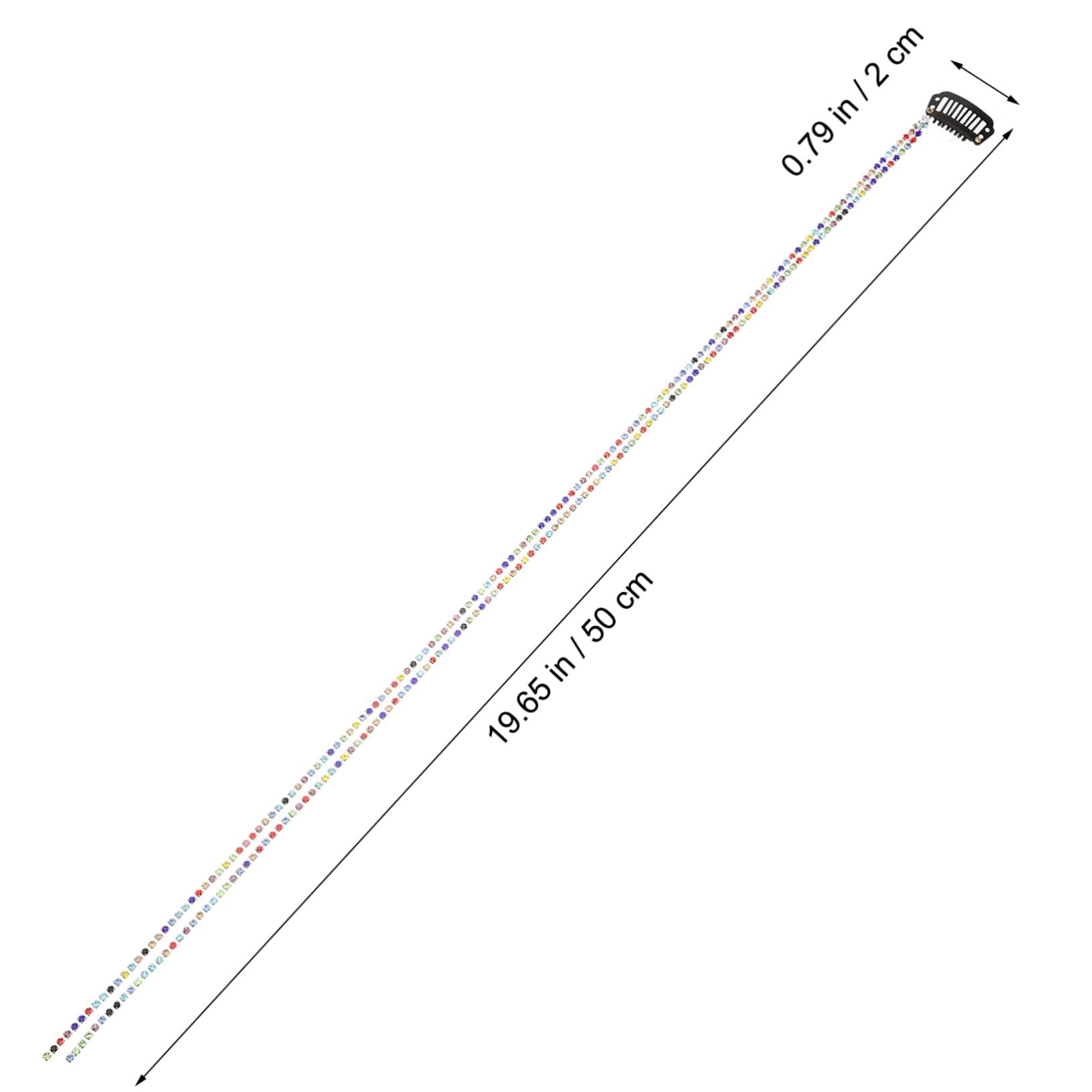 BELLIFFY BELLIFFY 2pcs Rhinestone Hair Chain Hair Jewelry Hair Accessory for Womens Hair Clips Hair Jewels for Women Braid Hair Accessories Rhinestone Barrettes for Women Braided Acrylic