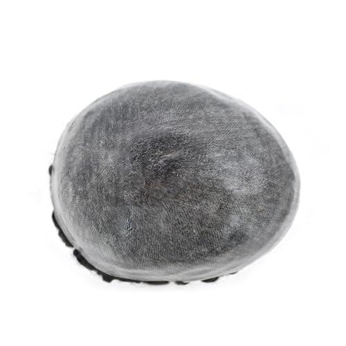 Curve Hair Men Weave Hair Unit Afro Curl Toupee for Black Men 100% Human Hair Loose Curly Mens Hair System Replacement Afro 360 Waves Curly Man Unit (8\'\'X10\'\', 1B Off Black 25mm Curl)