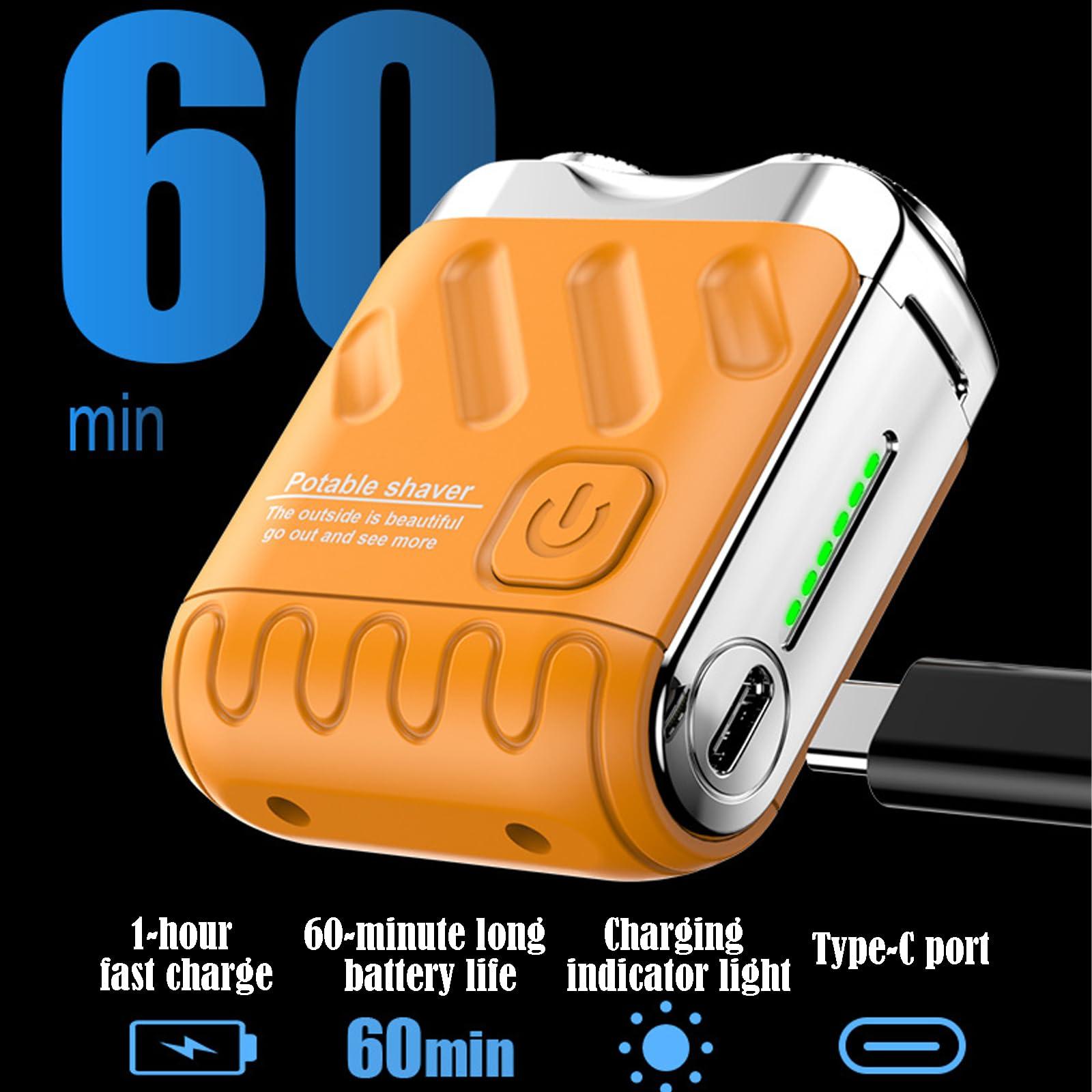 JERCIYT Beard Shaver for Men, Beard Shaver Mini and Portable Suitcase Design, Portable Razor Traveller Mini Shaving, 2024 New Shaver Mini and Portable Double-Ring Magnetic Cutter, Ipx7 Waterproof (Black)