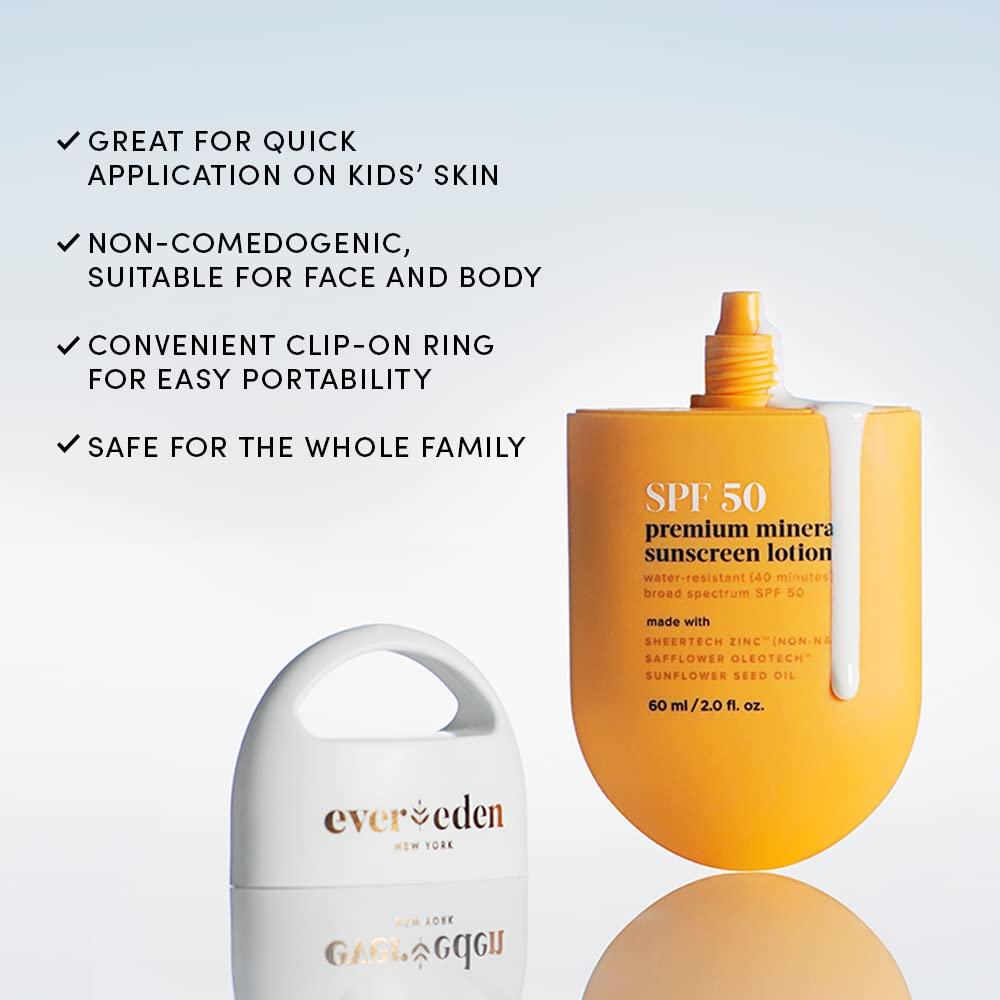 Evereden Evereden Kids Sunscreen SPF 50: Premium Mineral Sunscreen for Toddlers, Kids, and Whole Family - UVA/UVB Protection, Non-Toxic, Water-Resistant - Suitable for face and body - FSA Eligible