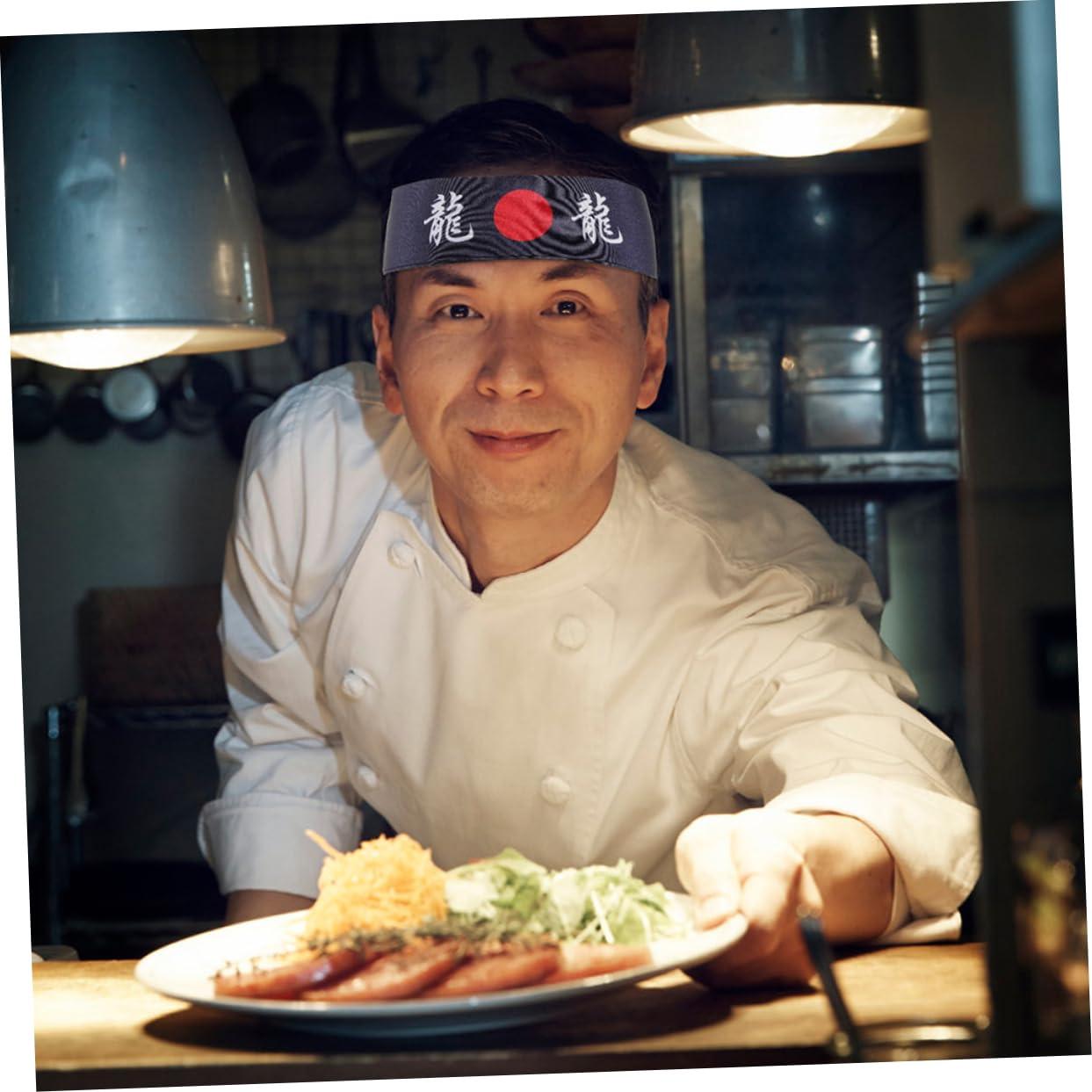 COLLBATH COLLBATH 2 Pcs Japanese Hair Band Bandanas Lightsaber Taekwondo Ninja Bands Sushi Chef Headband Head Band Japanese Headband for Samurai Japanese Karate Headband Samurai Headband Cotton