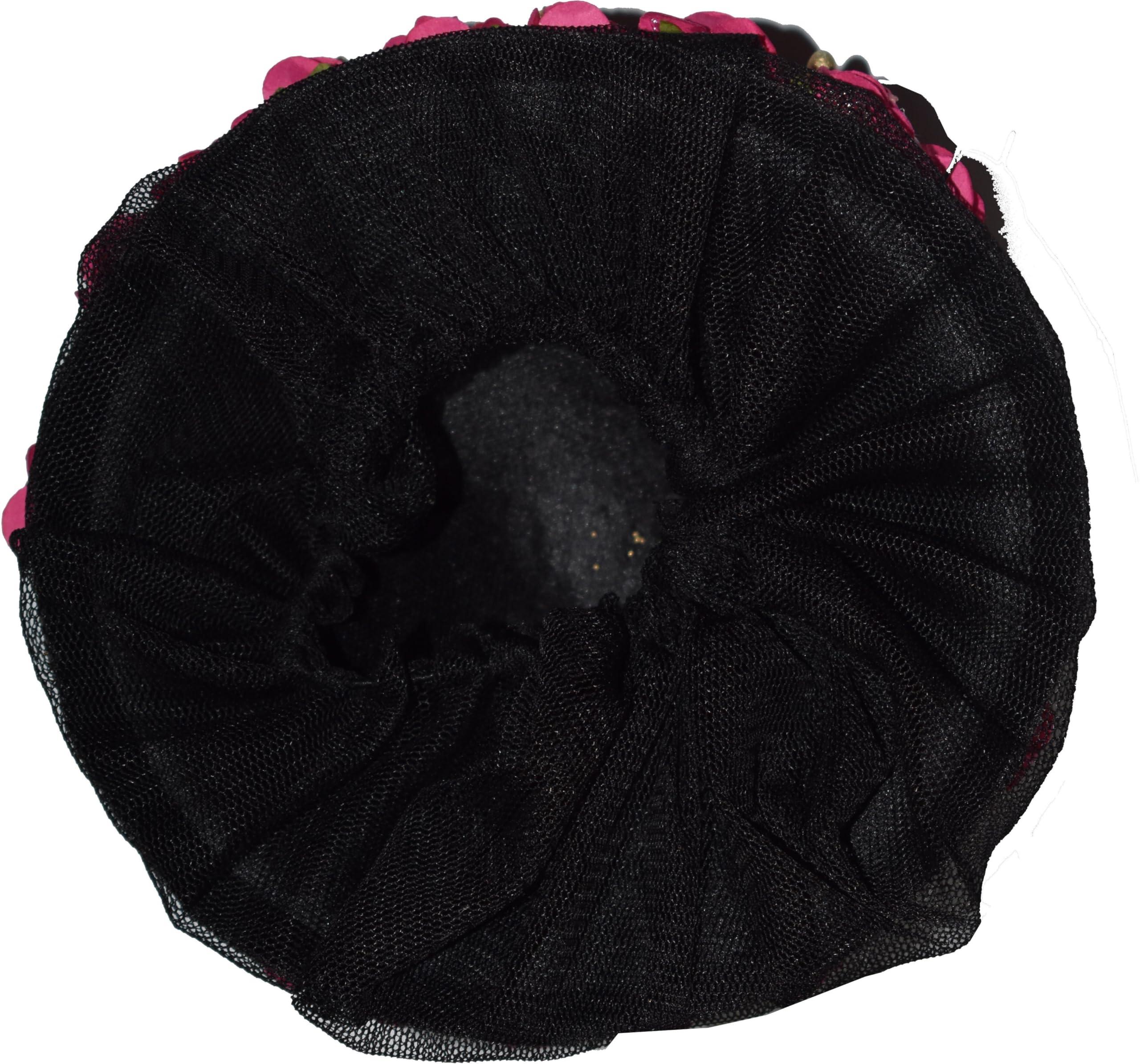 GADINFASHION GADINFASHION Full Red Juda Bun Hair Flower Gajra & Red & White Gajra Combo For Wedding & Party