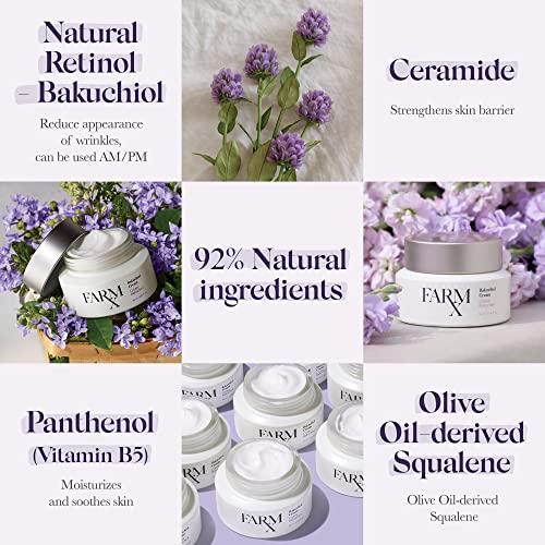 Farm Rx Farm Rx Bakuchiol Cream - Anti Aging Face Moisturizing Vegan Cream (Natural Alternative to Retinol) to Tighten Skin and Bring Radiance to Face,(90 ml/3.04 fl oz) Clean Beauty