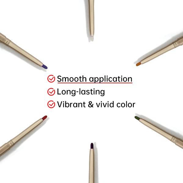 CAR MELA CarMela Orange Eyeliner Pencil and Blue Eyeliner Pencil Set, Creamy Texture, Highly Pigmented Waterproof Eye Liner