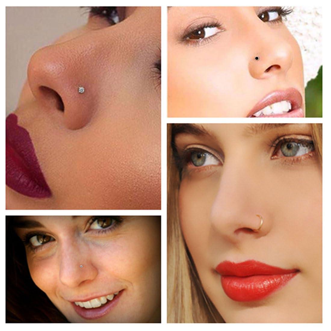 SLVIEKAE Nose Piercing Kit, SLVIEKAE Self Nose Piercing Gun Nose Piercing Kit Tool Disposable Piercing Kit (White)