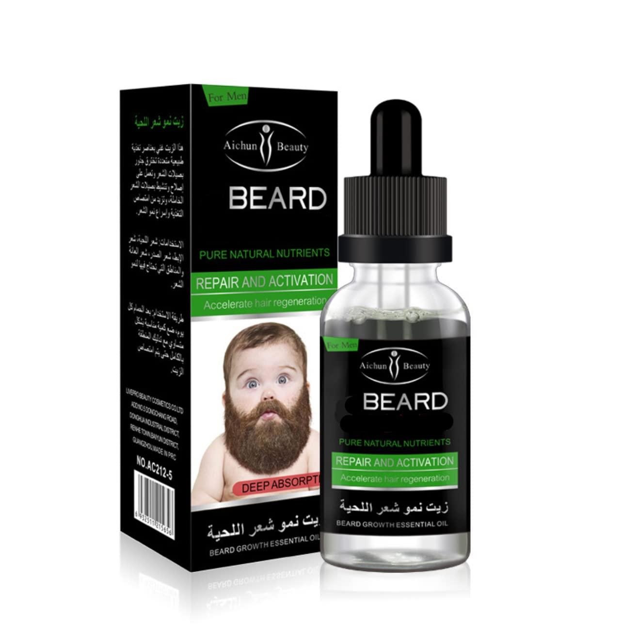AICHUN BEAUTY AICHUN BEAUTY Beard Grow Oil | Facial Hair Supplement |Thicker Beard Care|Mens Hair Growth Vitamins 30ml/1.01oz