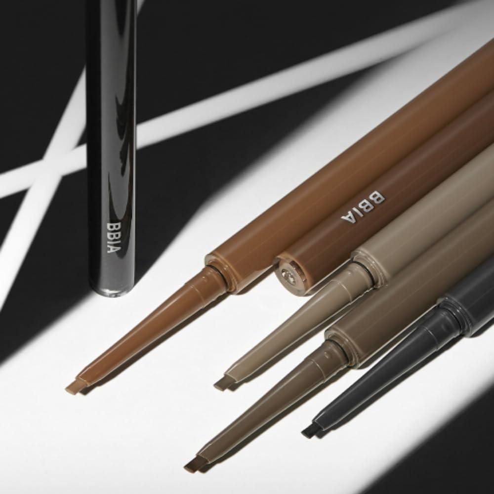 BBI@ BBIA BBIA Last Auto Gel Eyeliner SLIM 5 Colors Ultra-Fine Waterproof Mechanical Gel Eye Liner Pencil Smudge-Proof Easy Drawing Smooth Gliding Texture Vegan Korean Eye Makeup (S3 MUTE BROWN SLIM R)