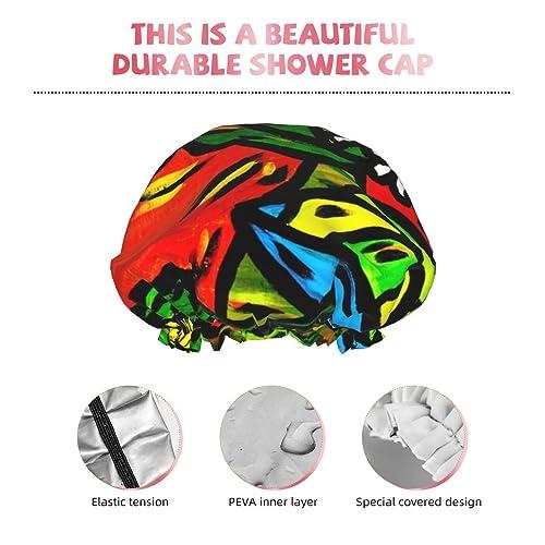 PAILON Sunflower Yellow Cute Large Shower Cap For Women Men Reusable Shower Caps Waterproof Shower Cap For Braids & Long Hair shower bonnet with PEVA lined&Elastic Band Fashion showercap