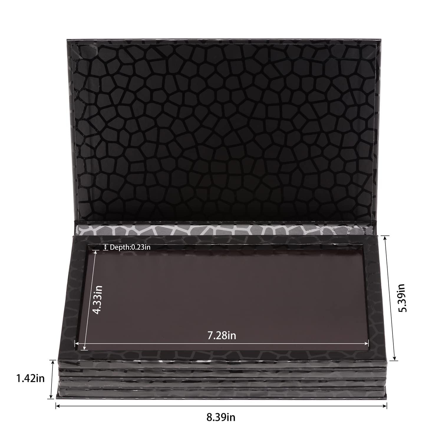 Allwon Allwon 4-Layer Book Shaped Magnetic Palette Large Empty Makeup Palette Storage Box for Eyeshadow Lipstick Blush Powder (Black)