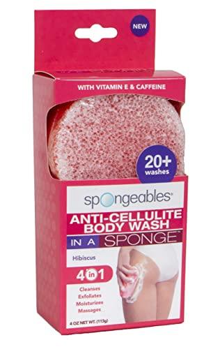 Spongeables Spongeables Anti Cellulite Body Wash in a 20+ Wash Sponge, Hibiscus, 1 Count
