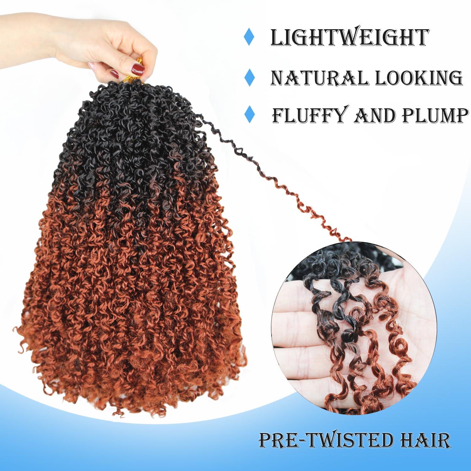 Trekci 12 Inch 9 Packs Yanky Twist Crochet Hair Pre-Twisted Curly Braiding Hair Extensions Pre-looped Senegalese Twist Braids Synthetic Curly Crochet Hair For Black Women(12inch, 9pack, 1b/350)