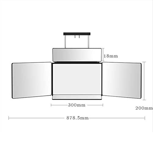 mozhixue mozhixue Upgraded 3 Way Barber Mirror Folding 5 Way Hair Cutting Barber Mirror 360°Wall Mounted Makeup Mirror, Add Top and Bottom Retractable Self Haircut Mirrors, for Self Hair Cutting Makeup,Black