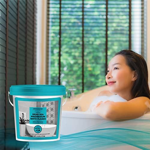 Aromasong Aromasong Raw Dead Sea Magnesium Flakes for Bath - 4 LB Bulk Bath Salt in Reusable Bucket
