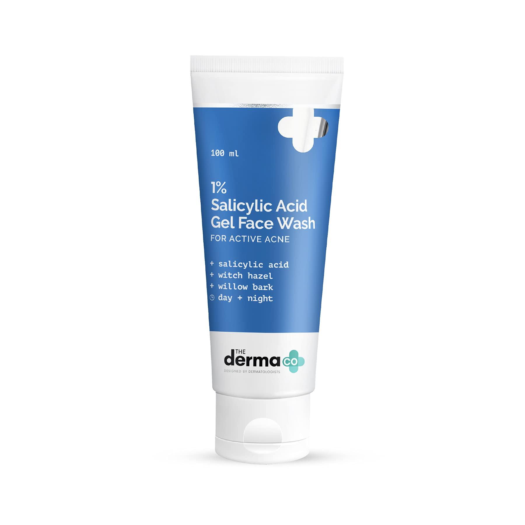 The Derma Co The Derma Co 1% Salicylic Acid Gel Face Wash for Acne | Deeply Cleanses & Exfoliates | Helps Reduce Acne & Controls Oil Production | 3.38 Fl Oz/100ml