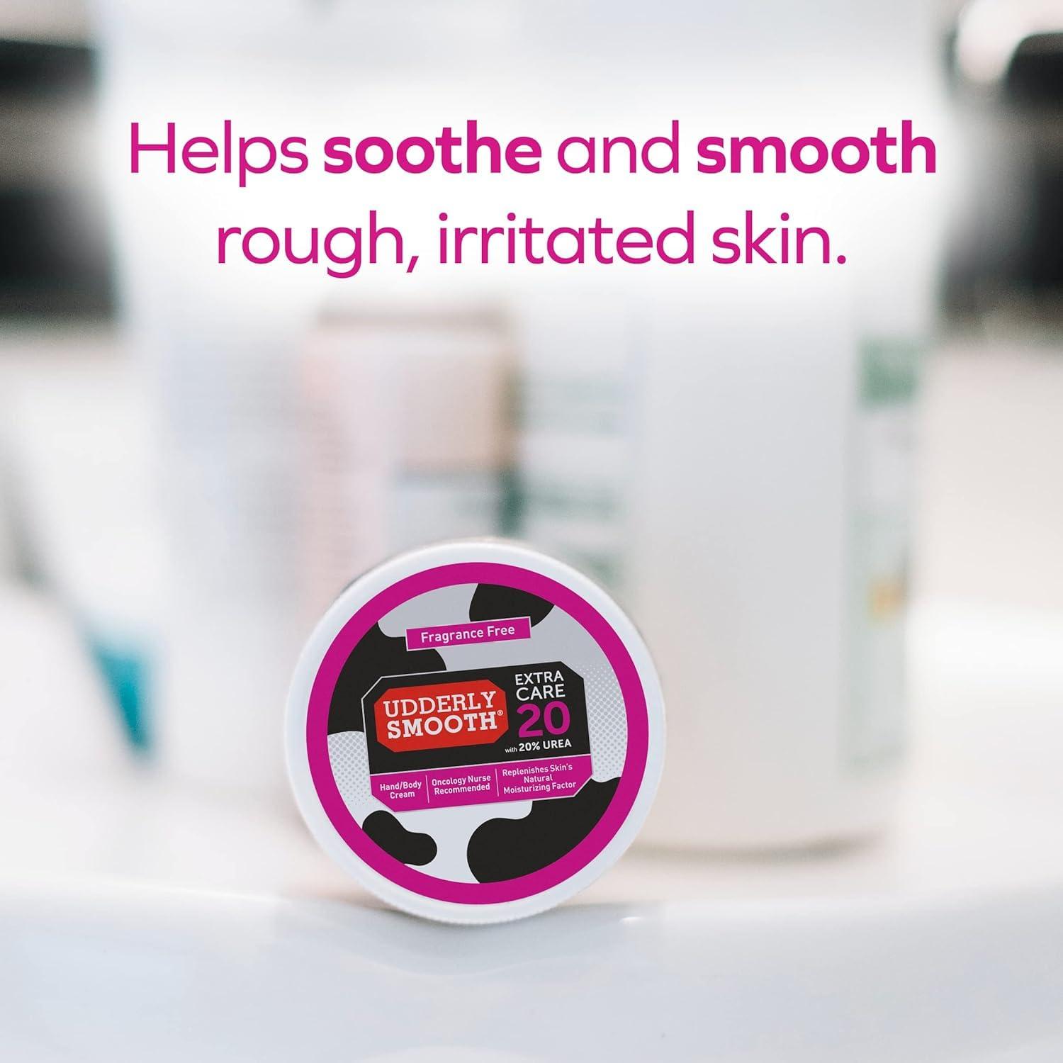 UDDERLY SMOOTH Udderly Smooth Extra Care Hand/Body Cream with 20% Urea, Replenishing, Fragrance Free, 8 OZ - 2 Pack