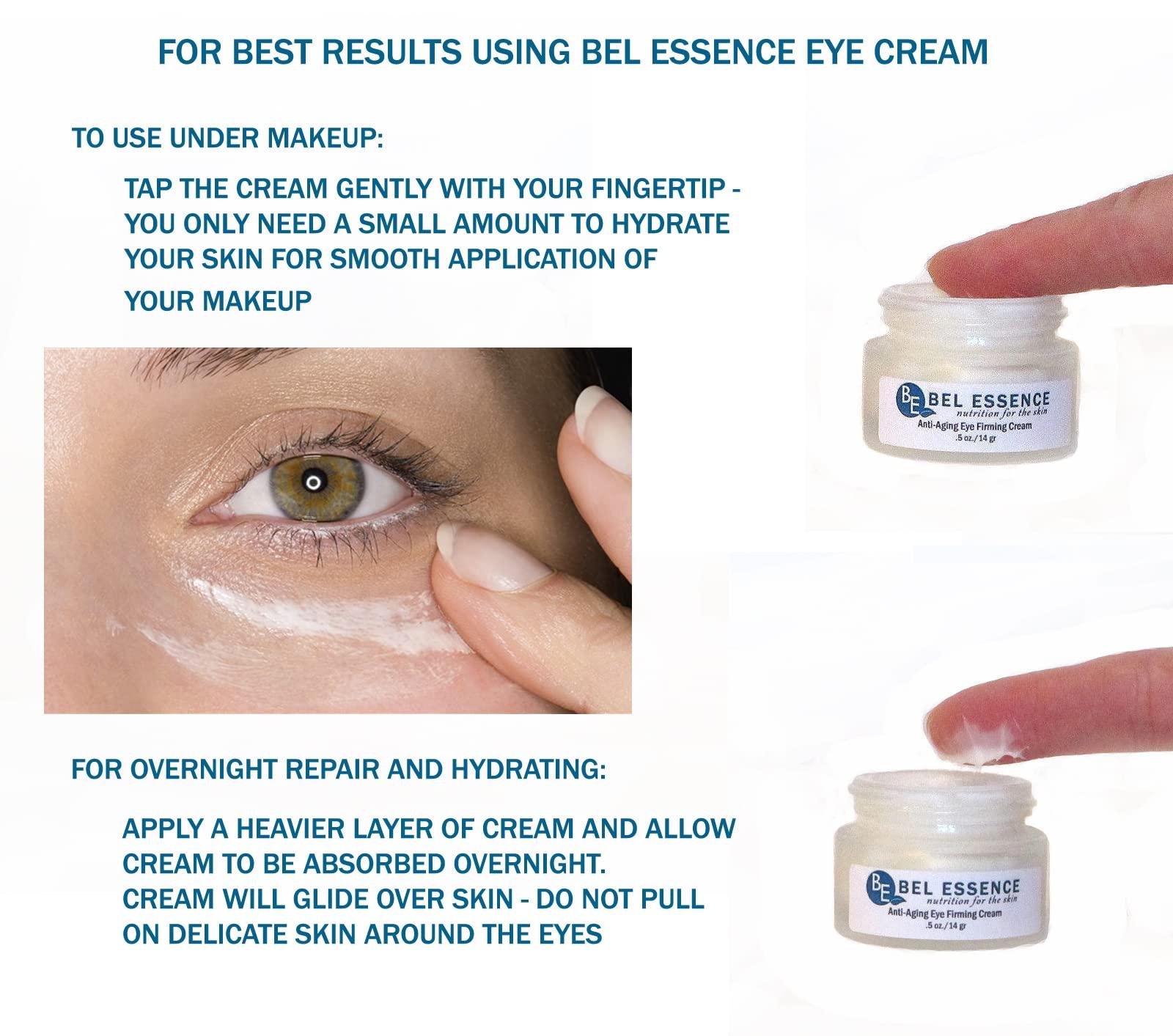 Bel Essence Bel Essence Anti-Aging Face Moisturizer and Anti-Wrinkle Eye Cream - Natural Aging Skin Care Set for Normal to Dry Skin - Hydrating Face Cream to Soothe, Firm Skin, Reduce Fine Lines -1.5 Oz/.5 Oz