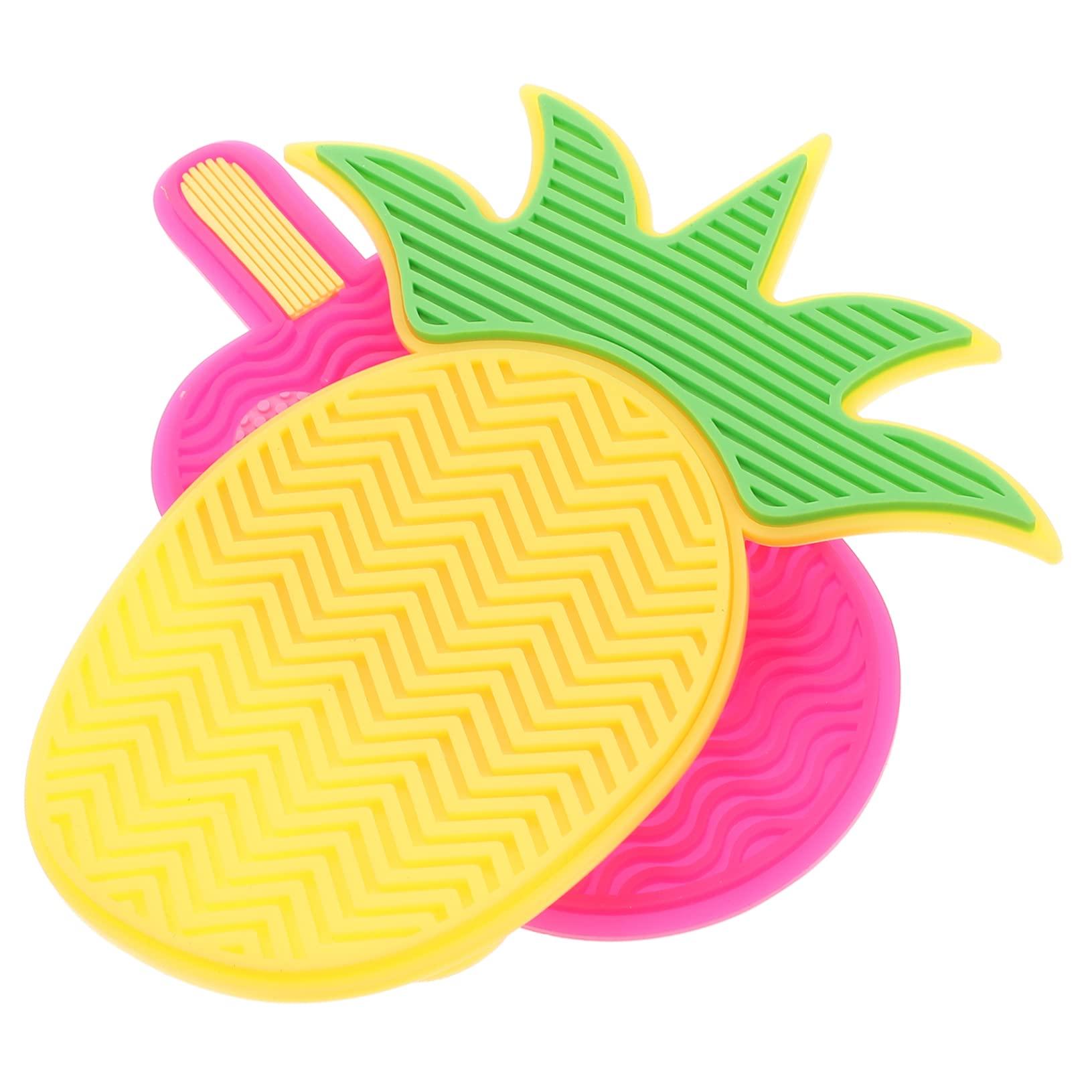 FOMIYES 2pcs Silicone Scrub Pad Makeup Cleaner Beauty Cleaning Mat Beauty Brush Cleaning Pad Brush Washing Mat Brush Cleaning Tool Makeup Brush Cleaner Mat Makeup Brush Cleaning Pad