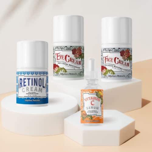 LilyAna Naturals LilyAna Naturals Skincare Gift Set - Retinol Cream, Vitamin C Serum, Eye Cream and Face Cream Moisturizer - Anti Aging Skin Care Sets for Women