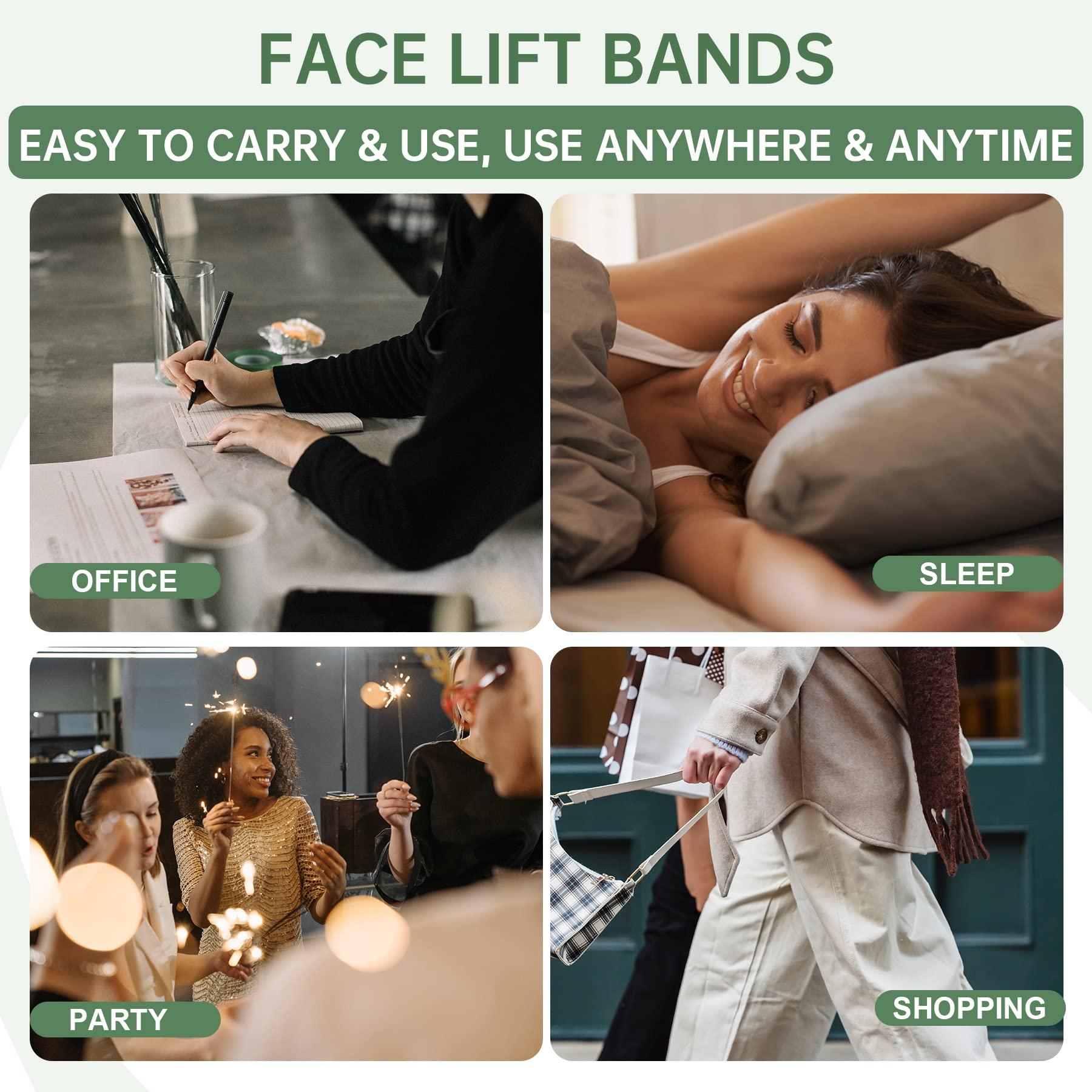 Moonlight-ybh Face Lifting Tape, Ultra-thin Invisible Face Lift Sticker Face Tape for Instant Face, Hiding Facial Neck Wrinkles V-face Tightening Lifting Saggy Skin 4 Bands 20 Tapes