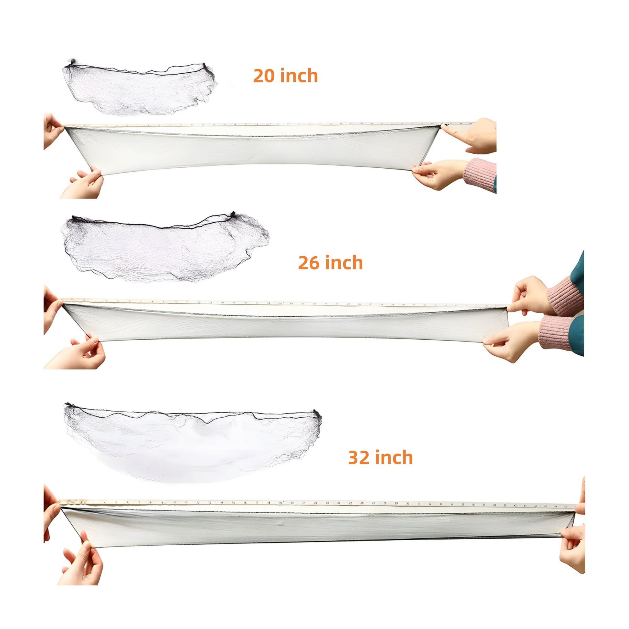 Votinu Votinu 100 Pcs Elastic Hair Nets for Wig, 20 Inches Black Invisible Mesh Hair Tie for Women Men Wigs Short Hair Bun Sleeping Nets Food Service(20 Inches)