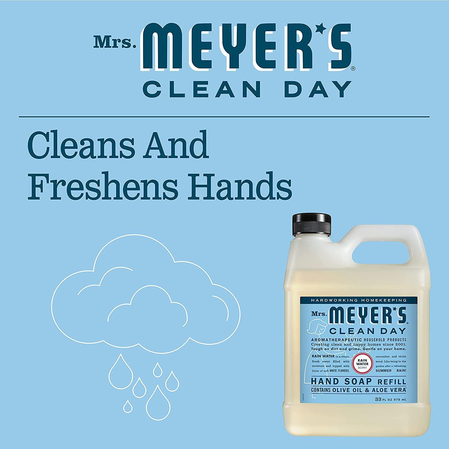 MRS. MEYER'S CLEAN DAY MRS. MEYER\'S CLEAN DAY Hand Soap Refill Rain Water Scent 33 Fl Oz (Pack of 8)