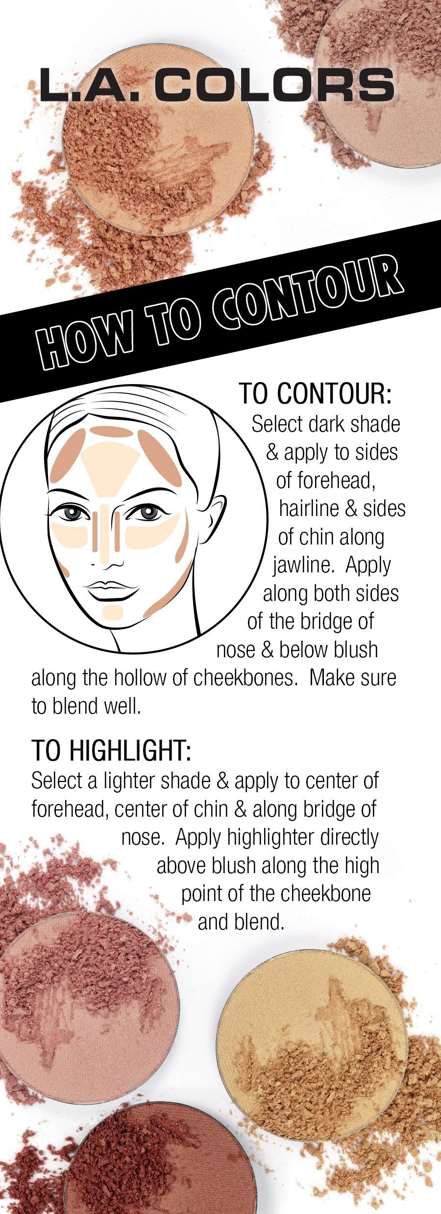 L.A. COLORS L.A. COLORS I Heart Makeup Contour Palette, Light to Medium C30352 (Pack of 2)