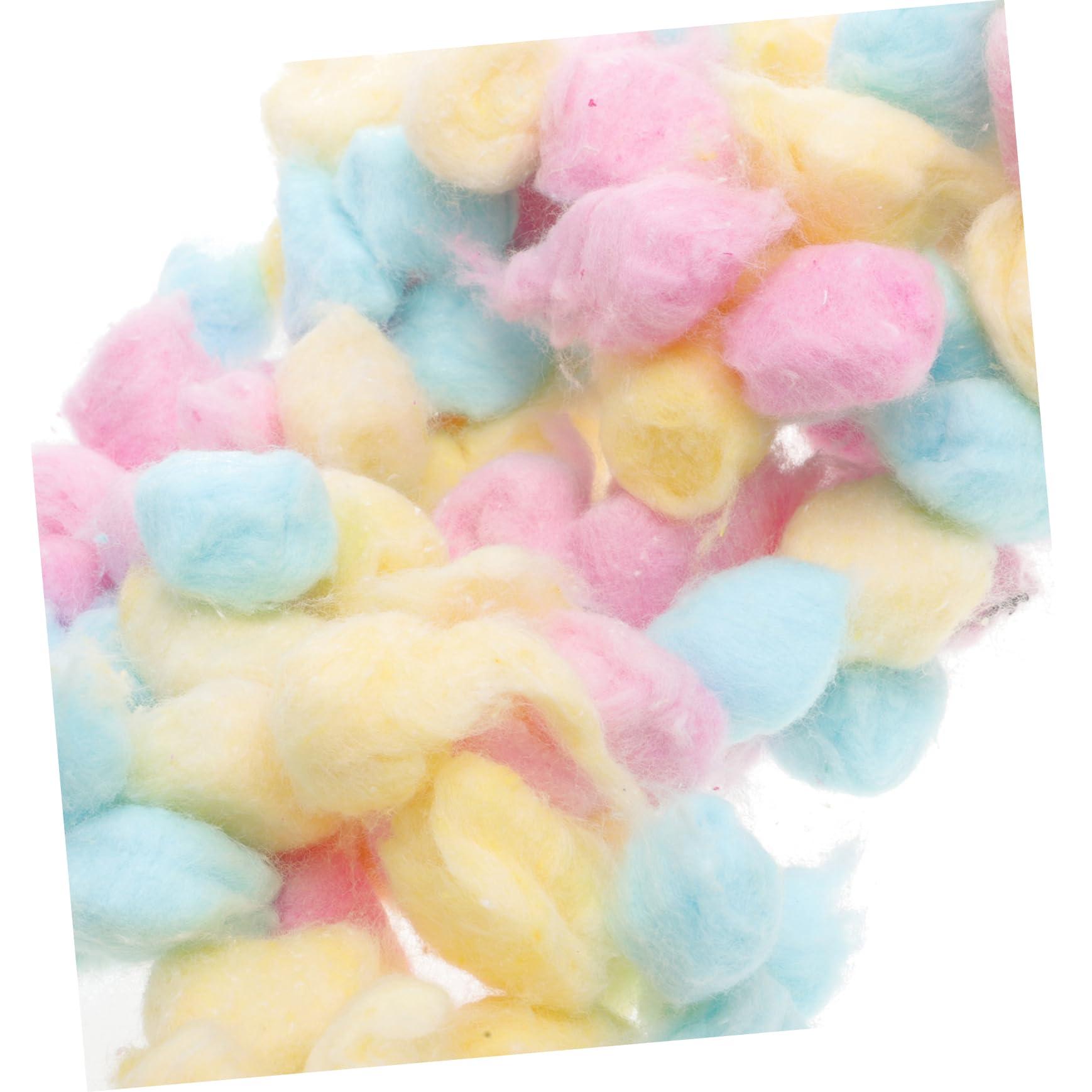 VINTORKY VINTORKY Soft Cotton Balls for Newborns 500 Balls in Pink Yellow Blue Face Cleaning Makeup Removal