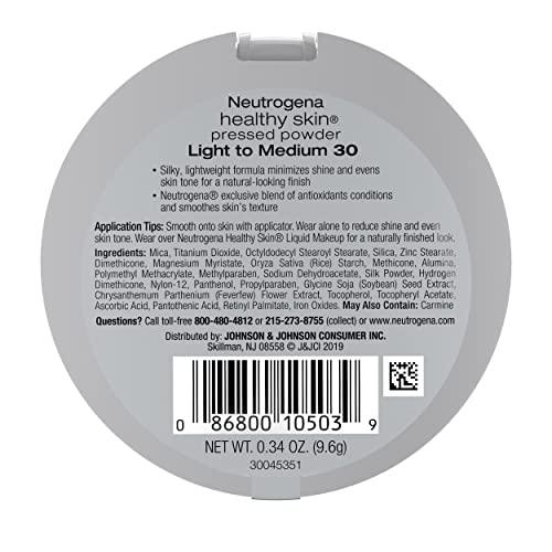 Neutrogena Neutrogena Healthy Skin Pressed Makeup Powder Compact with Antioxidants & Pro Vitamin B5, Evens Skin Tone, Minimizes Shine & Conditions Skin, Light to Medium 30.34 oz (Pack of 2)