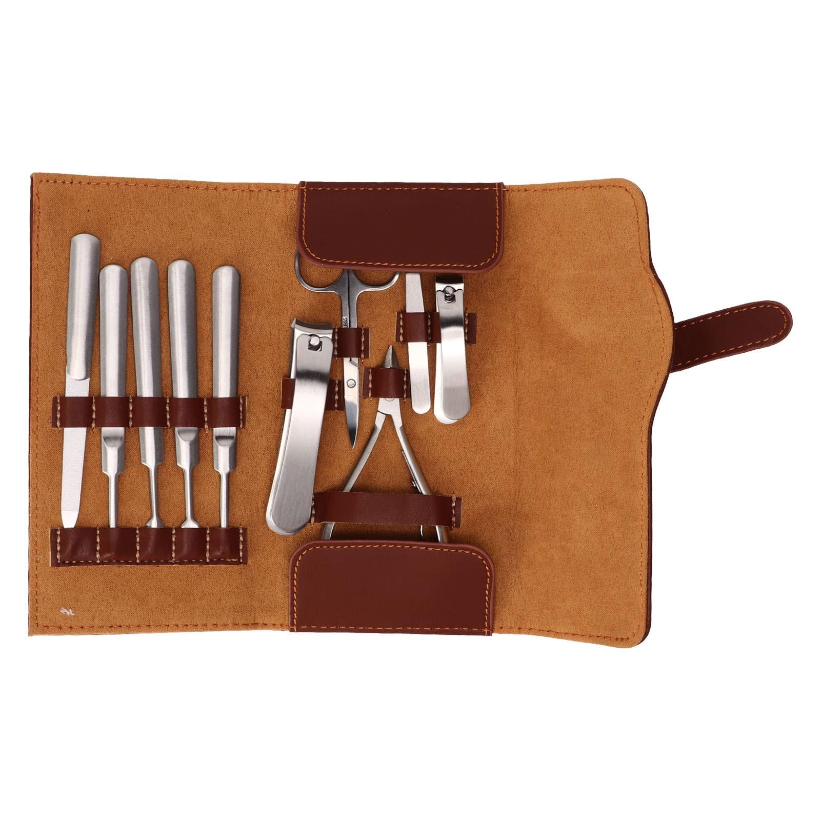 Restokki Manicure Set Professional Nail Clipper 10Pcs Manicure Portable Pedicure Tools Kit with Storage Bag, Professional Grooming Kits, for Travel or Home,Perfect Gifts Women and Men