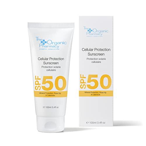 The Organic Pharmacy The Organic Pharmacy Cellular Protection Sunscreen SPF 50 for Face & Body - Mineral Sunshield to Block Both UVA & UVB - Vitamin-rich Natural Antioxidants - Light, Non-Flaky, Non-Greasy - 3.4 oz 100 ml