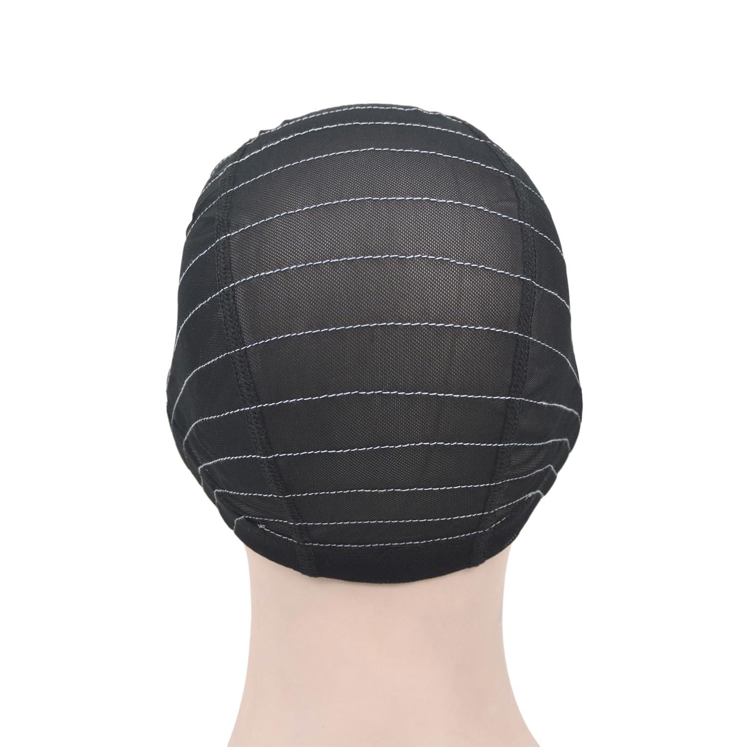 YTBYT Mesh Dome Caps Wig Cap with Guideline Map for Wig Making Stretchable Wig Caps for Beginners Making Wigs (4x4 L)