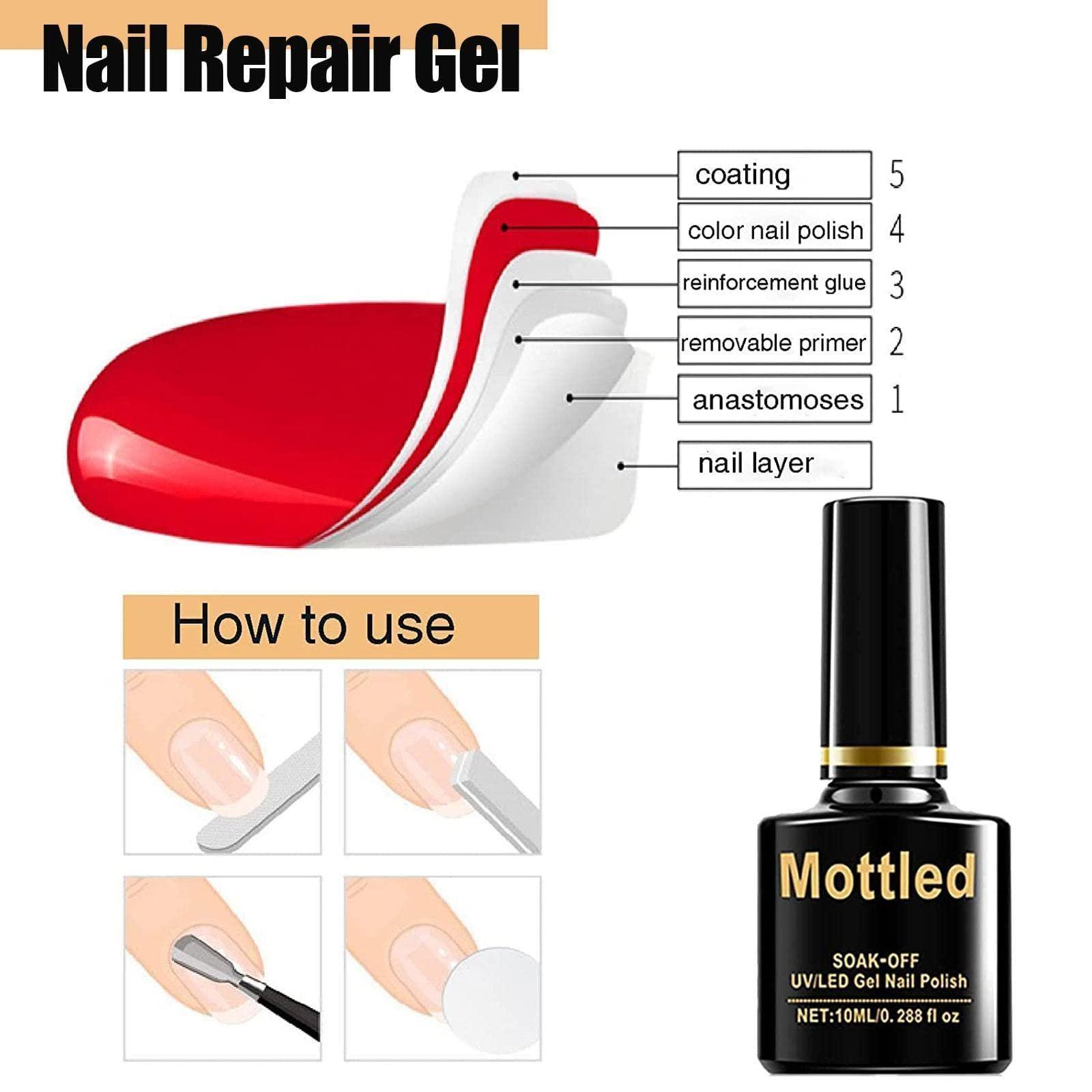PLGEBR PLGEBR Nail Repair Protection Gel Mottled Nail Repair Protection Gel 10ml (10ml*2pcs, Top coat)