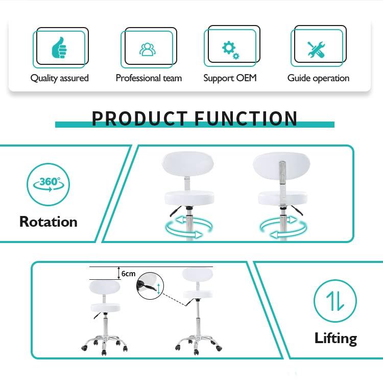 TATARTIST TATARTIST Tattoo Stool Massage Saddle Chair Adjustable Hydraulic 360 Rotating Medical Spa Beauty Salon Stools Bar Boss Office Artist Workbench Chairs with Rolling Wheels Backrest (Black)