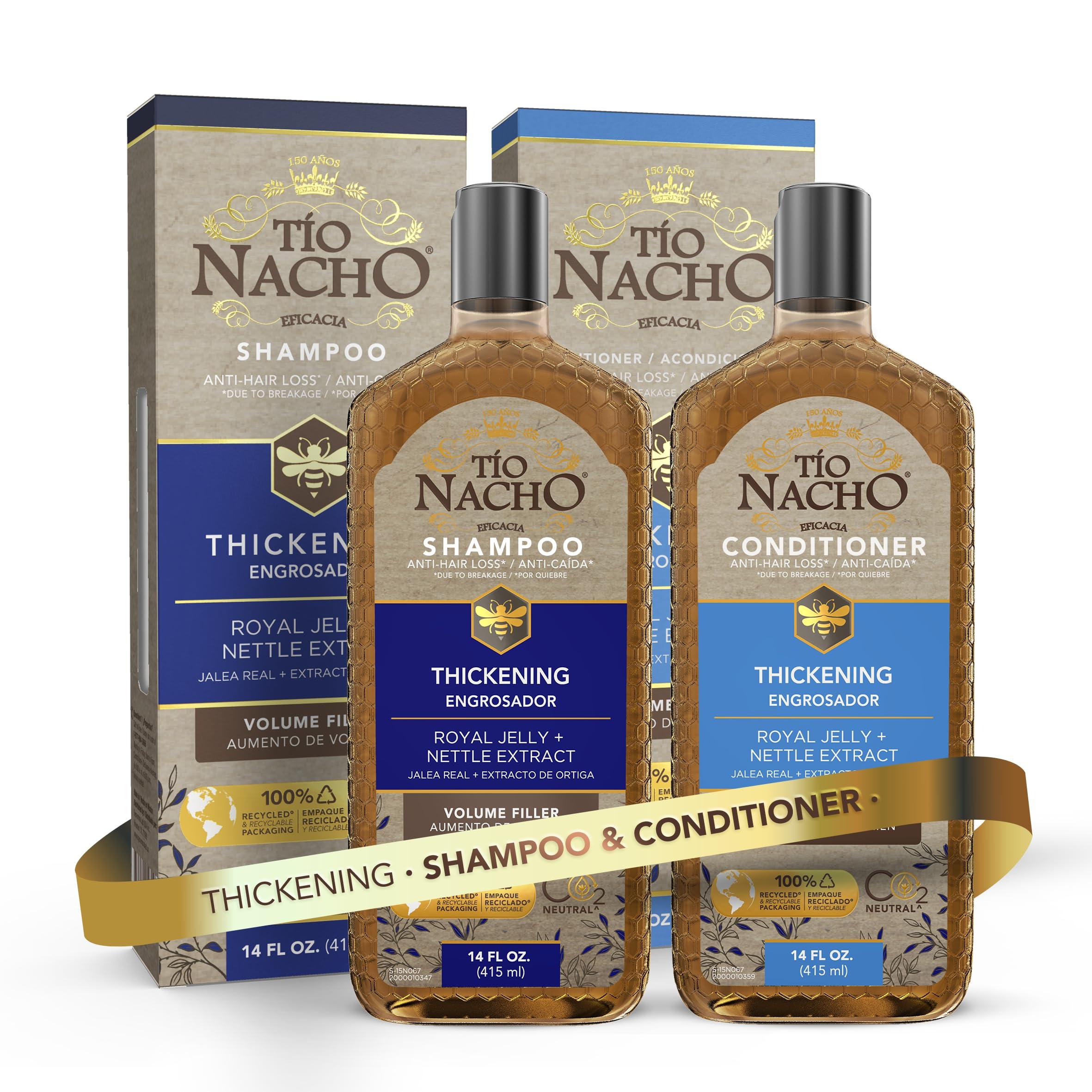 Tio Nacho Tio Nacho Thickening Shampoo and Conditioner Set: Capilgross, Royal Jelly, Nettle, Aloe Vera, Reduces Hair Loss, Strengthens, Nourishes, Volumizes - 14 fl oz Each