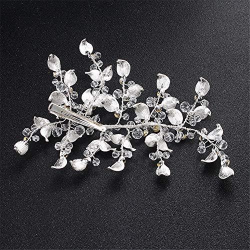 Aimeely Aimeely Elegant Leaf Rhinestone Bridal Alligator Clip Headpiece Wedding Hair Accessory