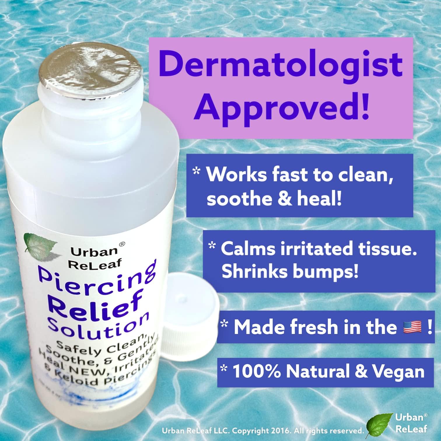 Urban ReLeaf Urban ReLeaf 8 oz. Set Piercing Relief Solution ! Aftercare Sea Salt Help for New Piercings, Bumps, Irritated Piercings. Made in USA. Clean Soothe Calm, 100% Natural