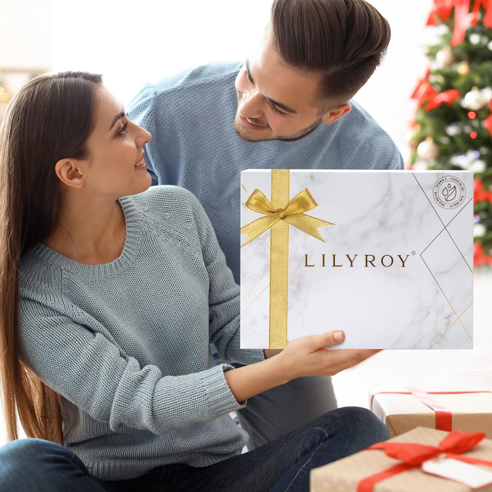LILY ROY LILY ROY Spa Bath Gift Baskets Set Perfumes Bath and Body Gift Box Gift Set 15 Pcs Epsom Salts Bath Bombs Bath Spa Gifts for Women Fathers Mothers Day Spa Kit Gifts Set for Christmas Birthday