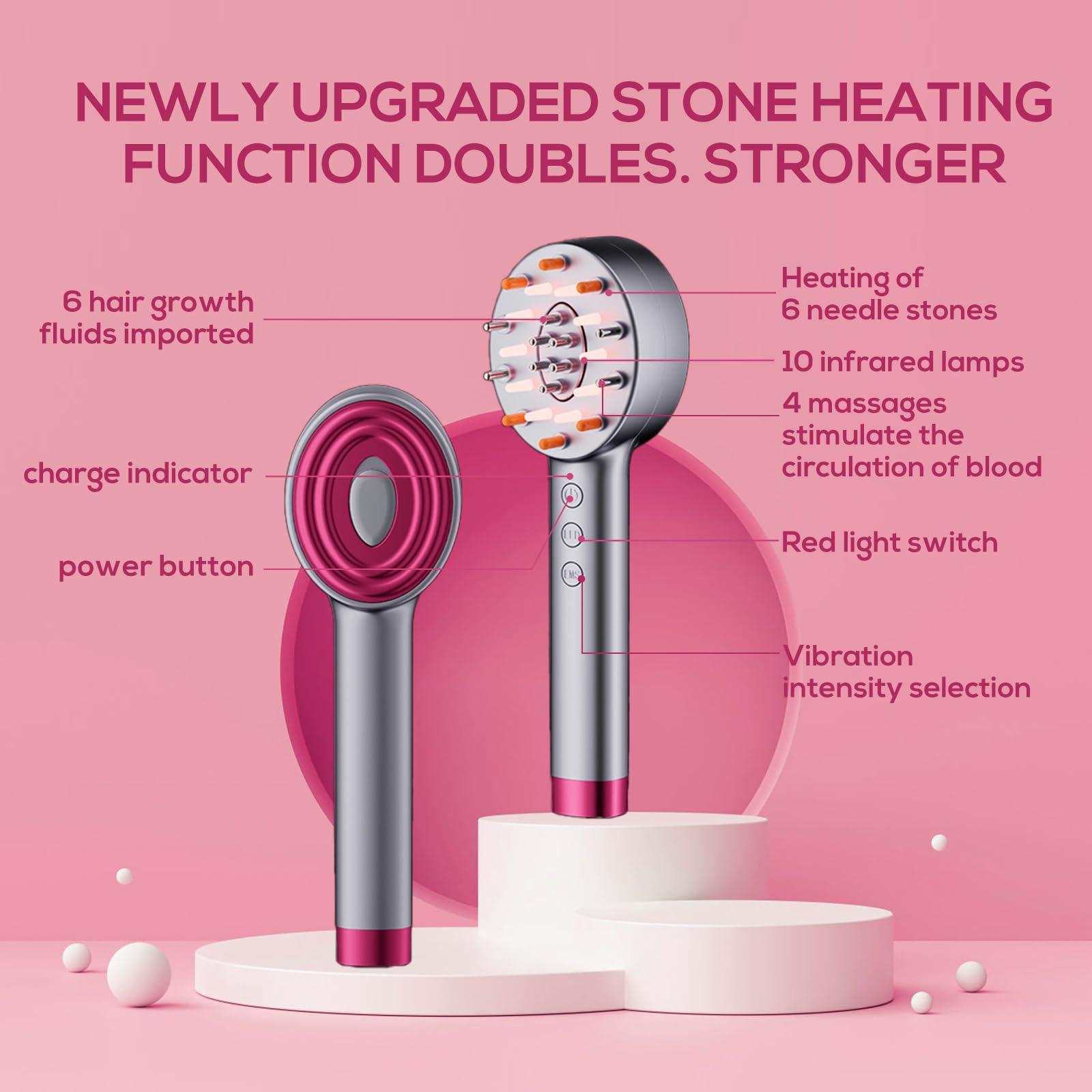 Kadielona Laser Hair Growth Comb, Laser Comb Laser Hair Growth Device Electric Scalp Massager for Hair Growth,Stimulates Hair Growth Comb Brush Thinning Hair Treatment Laser Therapy Comb