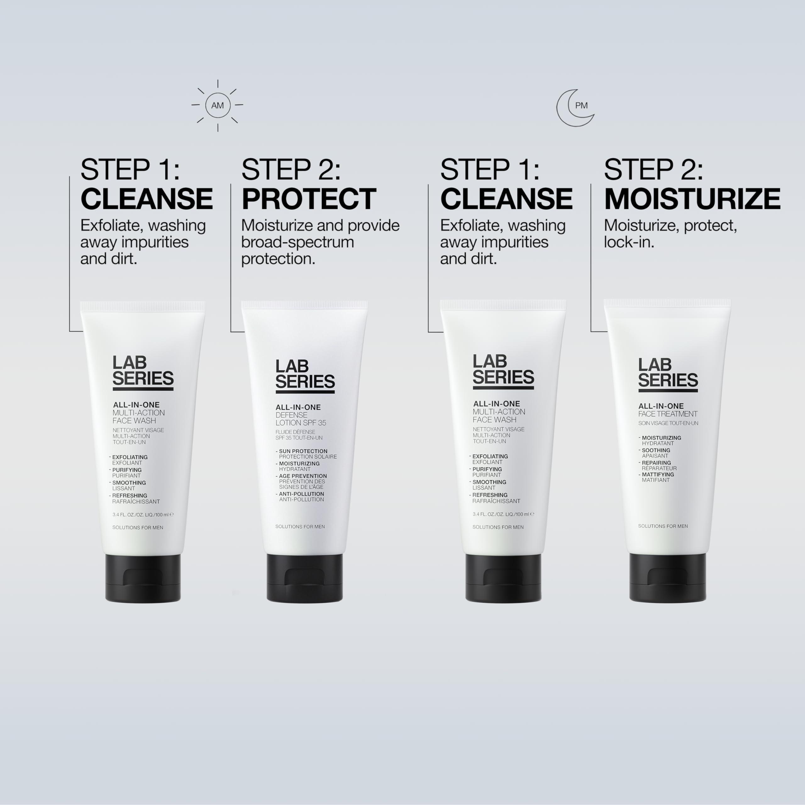 Lab Series Lab Series All-In-One Multi-Action Face Wash - Men\'s Face Scrub - Cleanse and Exfoliates Skin, 6.7 Fl Oz