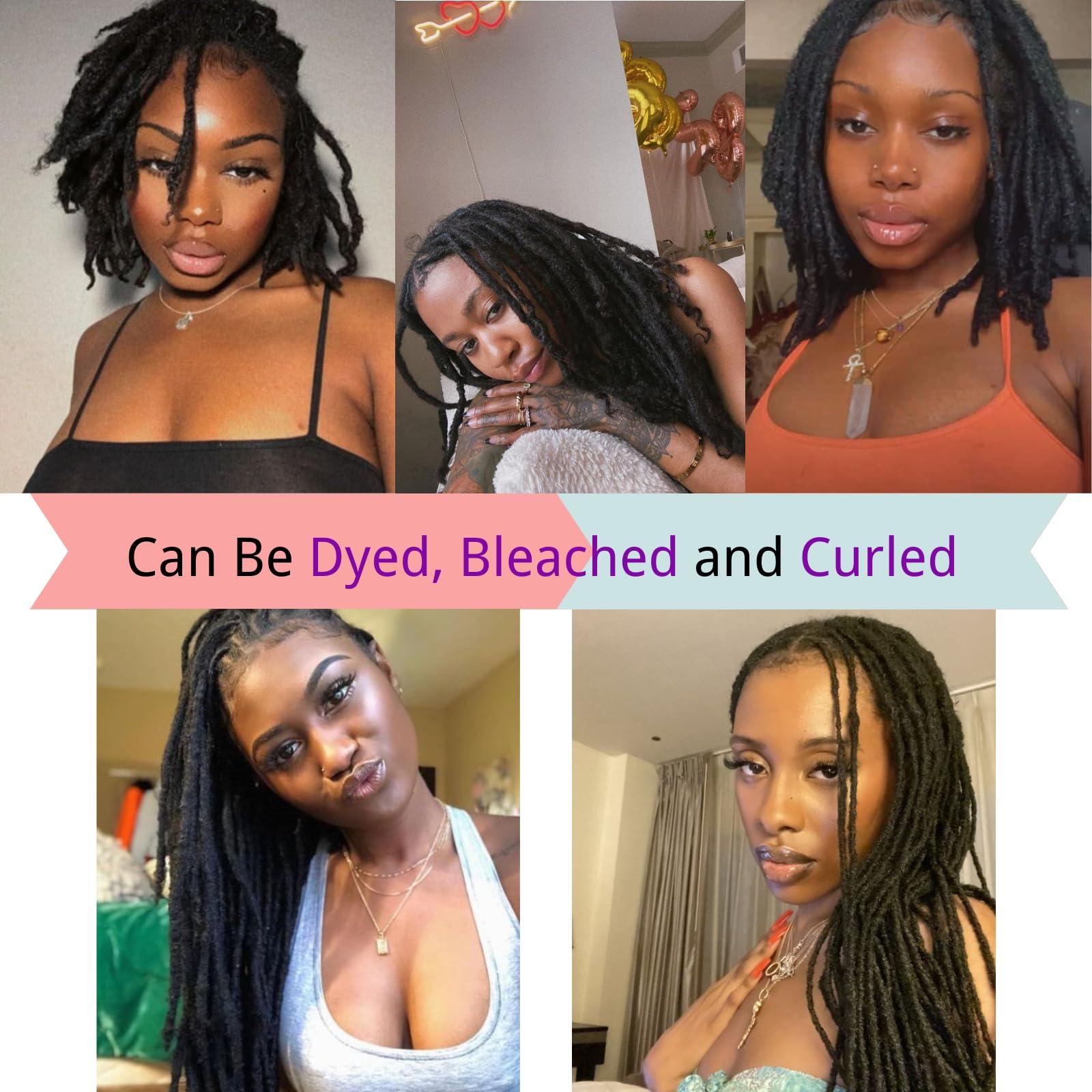 loceast 6 Inch Loc Extensions Human Hair 0.4cm Thickness 10 Strands Loc Extensions 100% human hair Dreadlock Extensions Can Be Dyed Bleached Curled Full Handmade Permanent Dreadlock Extension