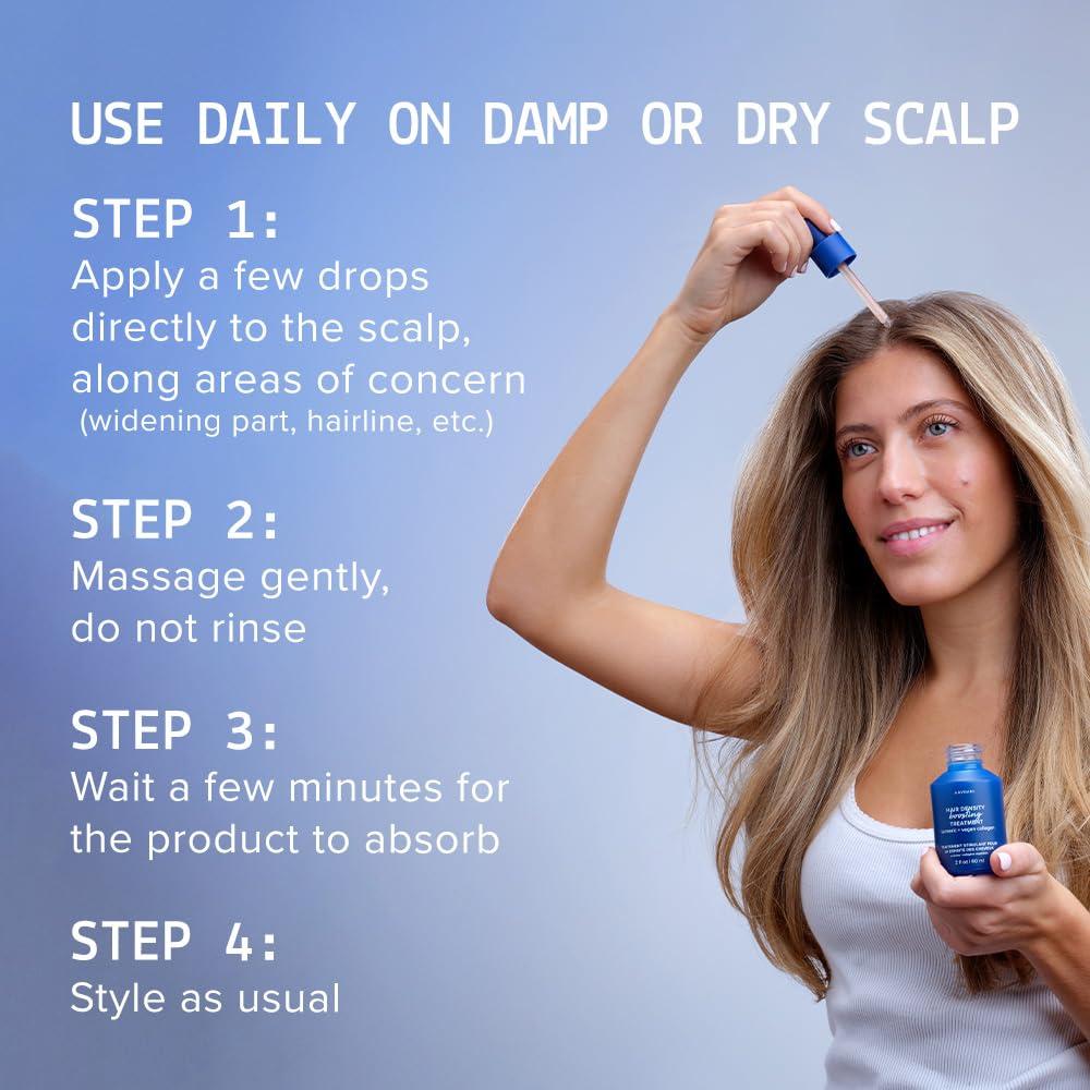 AAVRANI AAVRANI Hair Density Boosting Treatment - Ashwagandha, Vegan Collagen, And Turmeric Scalp Serum For Thicker, Fuller Hair - Vegan, Non-Greasy - 2 Fl Oz