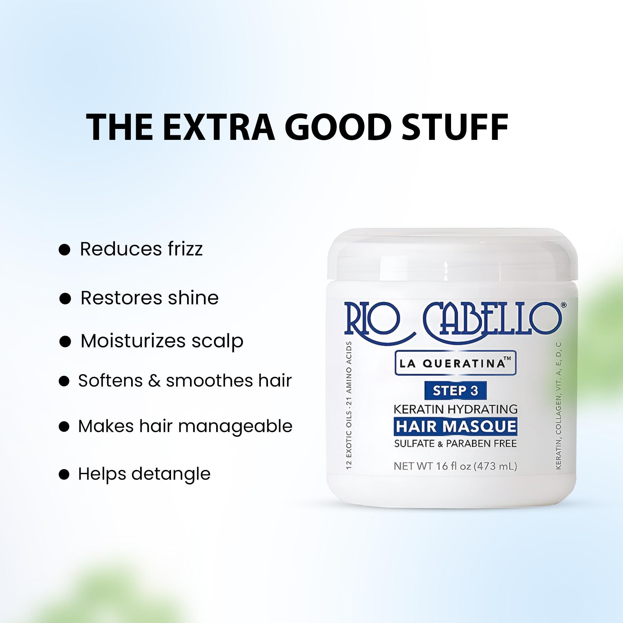 Samson Pharmaceuticals Inc. Rio Cabello Keratin Hydrating Hair Mask with 12 Exotic Oils and Natural Ingredients for Dry or Damaged Hair 16 oz